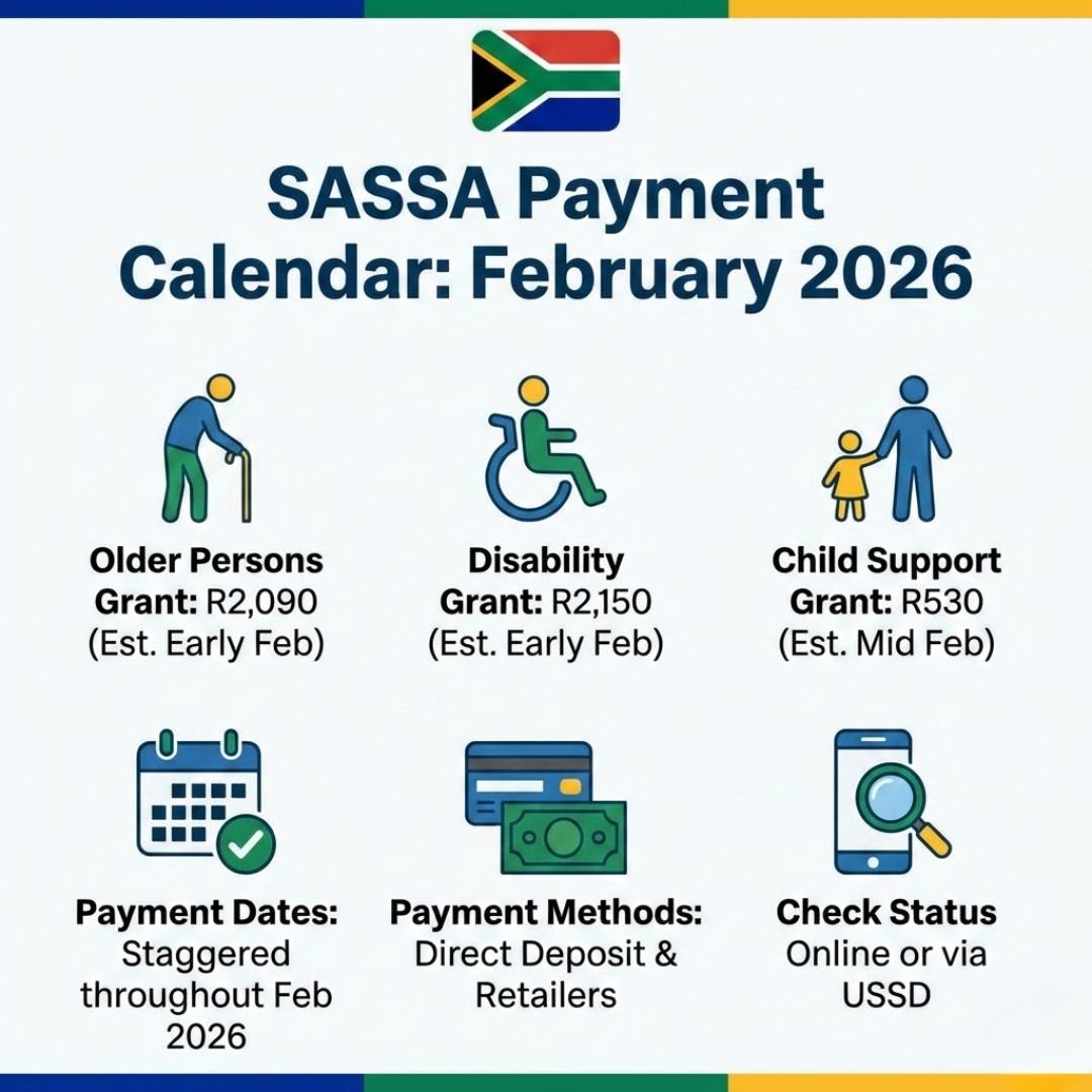SASSA February 2026 Payment Calendar 